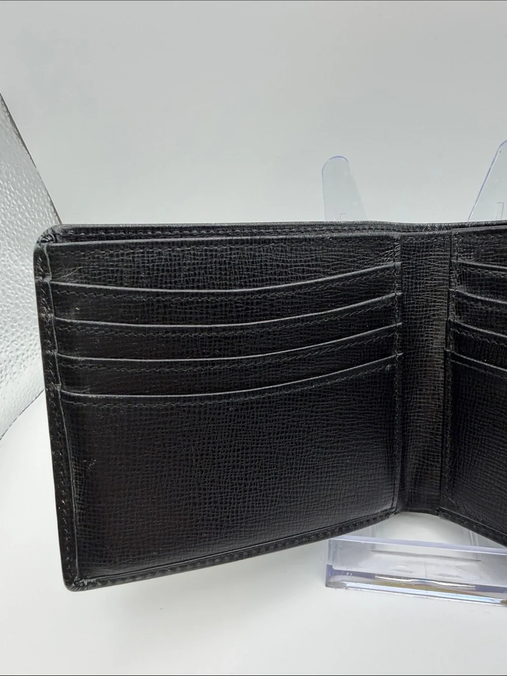 Black Leather Ralph Lauren Polo Men's Bi-Fold Wallet